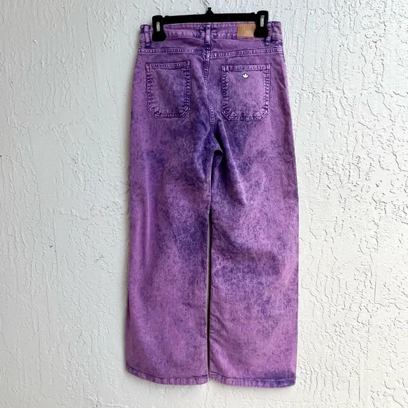 Noon purple acid wash wide leg jeans size 38 / US 6 new with tags - Picture 7 of 7